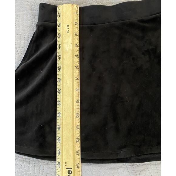 2 Pc Juicy Couture Sz S Black Velour Y2K Full Zip SS Top Pull On Twirl Skirt Seq - Picture 13 of 13